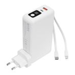 S-Link G225 20000 mAh Lightning+Type-C Kablolu Powerbank Beyaz 5W Prizli Taşınabilir Pil Şarj Cihazı