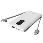 S-Link IP-T100C 10000 mAh Lightning+Micro+Type C Kablolu Beyaz Powerbank