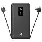 S-Link IP-T100C 10000 mAh Lightning+Micro+Type C Kablolu Siyah Powerbank