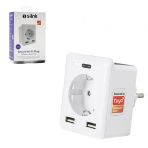 S-Link SL-04 2.4GHZ Tuya Destekli 2XUSB 10A Wifili Akım Korumalı Priz