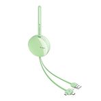 S-Link SL-C2020 2.1A Microusb Lightning Typec 3 In 1 Yeşil Aynalı Saklama Kablı Şarj Kablosu