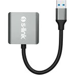 S-Link Sl-Cr21 Type C Usb3.0 Sd/Micro Sd 110M/S Hızlı 2 In 1 Metal Kart Okuyucu