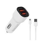 S-Link SL-EC30M Micro USB Kablolu 3.4A 2 USB Beyaz Araç Şarj Cihazı
