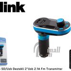 S-link SL-FM66 SD/Usb Destekli + 2.1A Usb Şarj Portlu Fm Transmitter