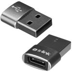 S-Link SL-TA28M Otg Çevirici Type-C Dişi To USB Erkek Metal Gövdeli (2818) - Renkli