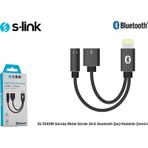 S-Link SL-TA40M Lightning Gri Metal 2in1 Bluetooth Şarj ve Kulaklık Çevirici