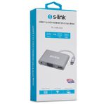 S-Link SL-USB-C58 USB3.1 Metal To VGA+HDMI4K-2K+3. S-Link SL-USB-C58 USB3.1 Metal To VGA+HDMI4K-2K+3.5Jac Çevirici