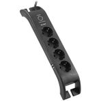 S-Link SPG3041 2m 2xUSB=2.4a 3G1.5mm2 900 Joule 4'lü Akım Korumalı Siyah Priz