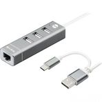 S-Link SW-U222 Swapp Type-C USB 2.0 10-100 Mbps 3 Port USB Ethernet Adaptör