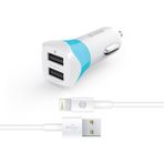 S-Link Swapp IP-SW13 5V 3.4A Lightning Kablo + Beyaz/Mavi Araç Şarj Cihazı