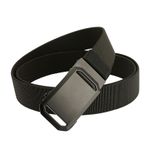 S-MAN 3.4CM Geniş Erkek Elastik Kumaş Kemer Otomatik Toka Ayarlanabilir Kot Golf Kemeri, siyah, M-Fit for waist up to 43" (Length 120CM)