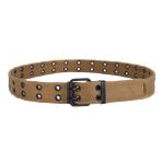 S-MAN Casual Unisex Tuval Kemer Çift Delik Kemer 3.8CM Geniş Çift Pin Toka Kot Kemerleri Erkekler ve Kadınlar için, haki, M-Fit for 28"-42", Length: 120CM