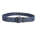 S-MAN Casual Unisex Tuval Kemer Çift Delik Kemer 3.8CM Geniş Çift Pin Toka Kot Kemerleri Erkekler ve Kadınlar için, mavi (Light Blue), M-Fit for 28"-42", Length: 120CM