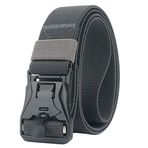 S-MAN Streç Taktik Kemer Hızlı Bırakma Manyetik toka Askeri Kemerler 1.5 "Geniş, koyu gri, One Size