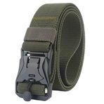 S-MAN Streç Taktik Kemer Hızlı Bırakma Manyetik toka Askeri Kemerler 1.5 "Geniş, ordu yeşili, One Size