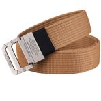 S-MAN Tuval Dokuma Kemer Çift Döngü Toka Erkekler ve Kadınlar için Ayarlanabilir Günlük Spor Golf Kemerleri 1.5 "Geniş, karanlık haki, One Size