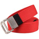 S-MAN Tuval Dokuma Kemer Çift Döngü Toka Erkekler ve Kadınlar için Ayarlanabilir Günlük Spor Golf Kemerleri 1.5 "Geniş, kırmızı, One Size