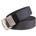 S-MAN Tuval Dokuma Kemer Çift Döngü Toka Erkekler ve Kadınlar için Ayarlanabilir Günlük Spor Golf Kemerleri 1.5 "Geniş, koyu gri, One Size