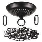 S SANGLE SOPFFY Vingage Gölgelik Kiti ve Avize Işık Armatürü Zinciri, Avize veya Swag Işık Armatürleri için, Maksimum Ağırlık 22,7 kg, 1,8 m, Ağır İş, 5 inç Çap, Siyah