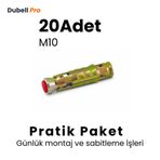 S Tipi Çelik Çekmeli Dübel M10 (20 Adet) - Pratik Paket
