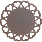 s.tkoleksiyonhobiantika Mdf Kalpli Kenar Detaylı Yuvarlak Supla, Tabak Altlığı - Sofra Aksesuarı - 34 x 34 - Ahşap