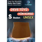 S Unisex Deve Tüyü Yün Korse- Sıcak Tutar Bel Ağrıları Fıtık Bel Kuşağı, Giydirmeli Yün Bel Korsesi