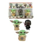 S.Wars The Mandalorian Grogu Baby Yoda Kylo Ren Pop Stil 3lü Koleksiyon Karakter Figür Oyuncak Seti (Yeşil)