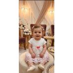 S.Y.M Angel Baby Nervürlü ve Güpürlü Şık Pembe Kız Bebek Fiyonklu Tül Elbise (6-18 Ay) - 690Ecru - 9 Ay