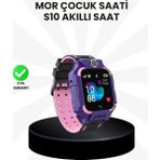 S10 Akıllı Çocuk Saati Mor Model Çift Yönlü Konuşma ve Sos Fonksiyonu - Renkli