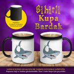 S1284 Vahşi Köpek Balığı Baskılı Sihirli Hediyelik Kupa Bardak