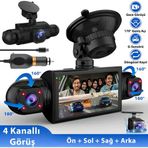 S23Q 4 Kameralı Full HD Araç Kayıt Sistemi - Wi-Fi, Gece Görüşlü, G-Sensörlü