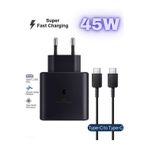 S23/S23+/S23 Ultra/S25/S25 Ultra Uyumlu 45 Watt Süper Hızlı Şarj Aleti - Cihazı - Adaptör + Kablo