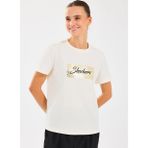S2510141-102 W Beyaz Kadın Baskılı T-Shirt