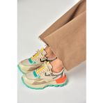 S312214109 Bej Kalın Tabanlı Spor Ayakkabı Sneakers