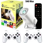 S40 Max Projektör Hd 1080p Bluetooth Android 11 Projeksiyon 2 Kablosuz Oyun Kontrol Cihazı 3000 Oyun