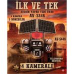 S446 4 Kameralı | 3 Motorlu Ptz + 1 Sabit Kamera | Solar | Telefon Kontrol - M2MDATA