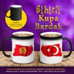 S4614 Kırgızistan ve Türk Bayraklı Sihirli Kupa Bardak