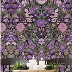 S4Sassy Botanik Duvar Kağıdı- Mor Duvar Kaplaması, 25"X240" Kendinden Yapışkanlı Vinil Duvar Kağıdı, Duvar Kaplaması, Çiftlik Evi Dolaplar, Yaşam Alanları Için Kolay Kendin Yap Duvar Kaplaması