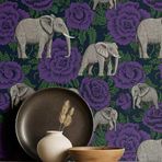 S4Sassy Fil Gül Duvar Kağıdı- Asya Tarzı Duvar Kaplaması, 25"X60" Kendinden Yapışkanlı Vinil Duvar Kağıdı, Dekoratif Duvar Kağıdı, Yaşam Alanları Için Kolay Kendin Yap Duvar Kaplaması- Mor