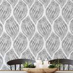 S4Sassy Gri Damla Yaprak Duvar Kağıdı - Monokrom Botanik Duvar Kaplaması, 25"X60" Kendinden Yapışkanlı Dokulu Vinil Duvar Kağıdı, Duvar Kaplaması, Yatak Odası, Oturma Odası, Yaşam Alanı Için Kolay