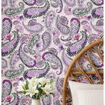 S4Sassy Paisley Ve Çiçekli Duvar Kağıdı- Asya Tarzı Duvar Kaplaması, 25"X120" Kendinden Yapışkanlı Vinil Duvar Kağıdı, Dekoratif Duvar Kağıdı, Yatak Odası- Mor