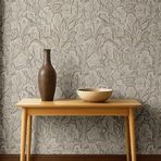 S4Sassy Soy Ve Yapıştır Vinil Duvar Kağıdı, Urban Chic Soyut Yaprak Temas Kağıdı Su Geçirmez- Gri, 25"X60", Yatak Odası Ve Oturma Odasında Ev Dekoru Için Çıkarılabilir Modern Duvar Kaplaması