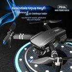 S65 Free Lıte 2 Batarya, 30 Dakika Uçuş, 1080p Çift Esc Kamera, Fırçasız Motorlu Drone/app Kontrlü/siyah