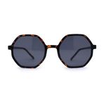 SA106 Erkek Retro Kare Sekizgen Plastik Hippi Güneş Gözlüğü, Kaplumbağa/Siyah, 5 5/8" (142mm) x 2 1/8" (54mm)
