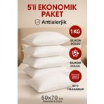 saal 5'li Antialerjik Boncuk Silikon Yastık Seti – 50x70 cm – 1 KG