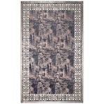 Saalfelden Mavi Modern Deri Modern Geometrik Etnik Desenli Boho Makinada Yıkanabilir Hav Toz Vermez Leke Tutmaz Kaymaz Taban Dijital Makine Baskı Halı Oturma Odası Salon Yolluk Koridor Mutfak Halısı