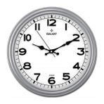 Saat Duvar Saati Gri Çerçeve ÇAP:30CM Akrilik Boyalı Abs Çerçeve Mineral Cam Sessiz Akar Makine Pvc Kadran -Kadran Ölçüsü: 286MM