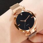 Saaté Rose Gold Mıknatıslı Klips Özelliğe Sahip Quartz Kadın Saat - Standart
