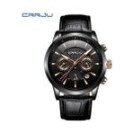 Saatler Mens 2021 Crrju Rahat Deri Kuvars Erkek Izle Üst Marka Lüks Iş Saati Erkek Spor Su Geçirmez Tarihi Chronograph | Kuvars Saatler (Black3) - Siyah