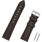 Saatse 20mm Koyu Kahverengi Floter Deri Saat Kordonu - 20 mm